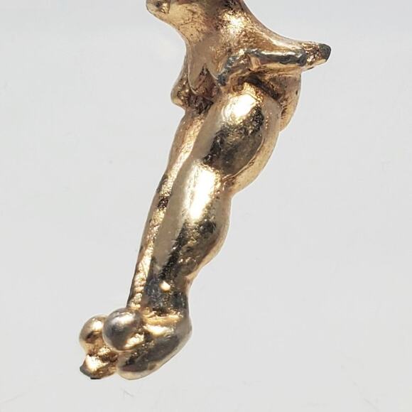 Disney Tinker Bell Necklace Vintage Gold-Toned Pendant - Picture 3 of 13